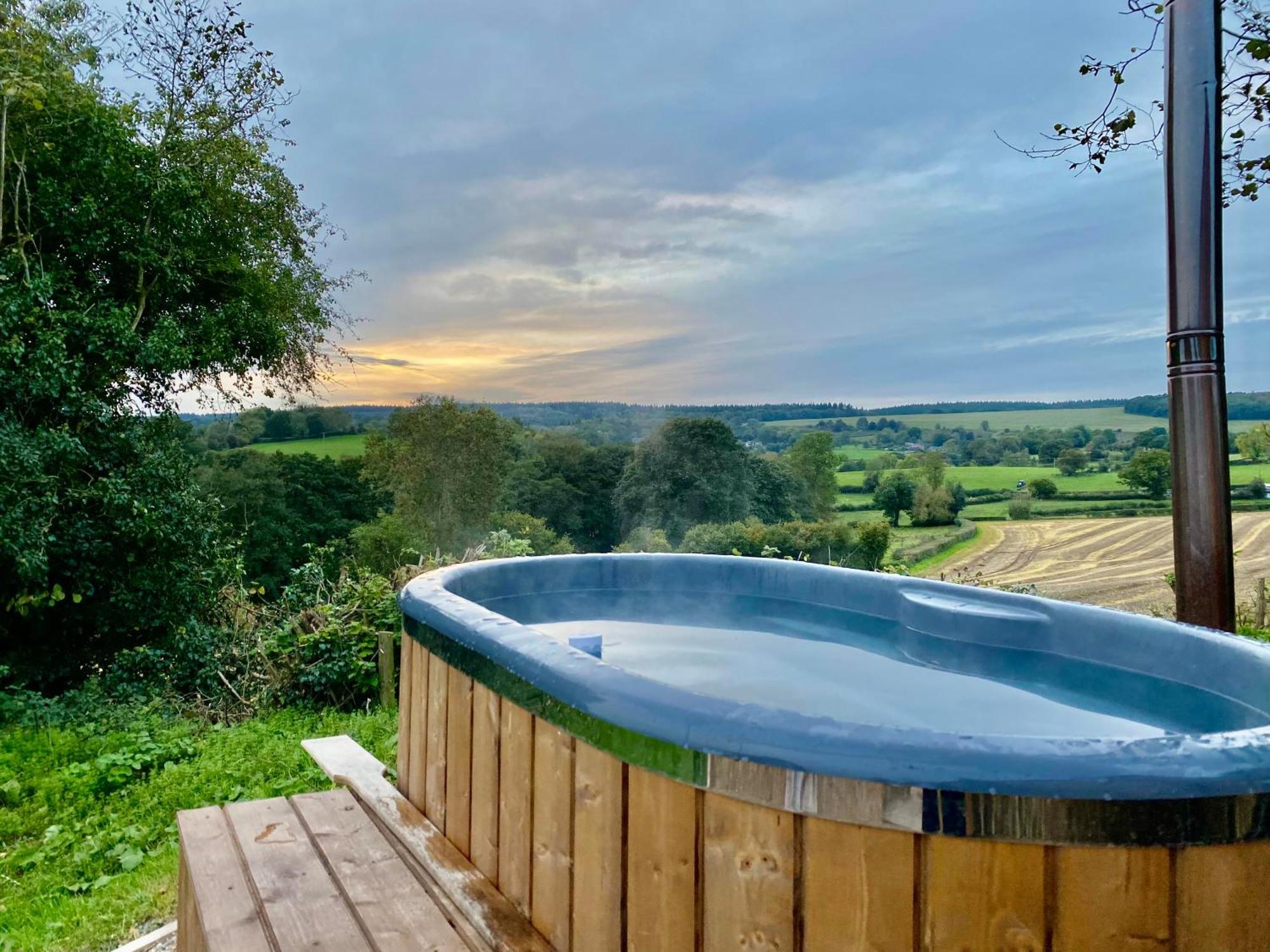 Romantic Nature Retreat, Luxury Glamping & Stargazing Views - Dragonfly Shepherd Hut Yarpole المظهر الخارجي الصورة